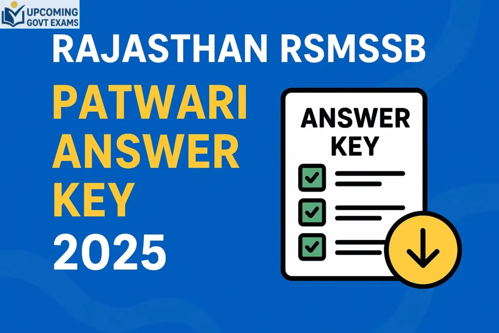 RSSB Patwari Answer Key 2025 Out