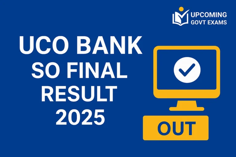 UCO Bank SO Final Result 2025