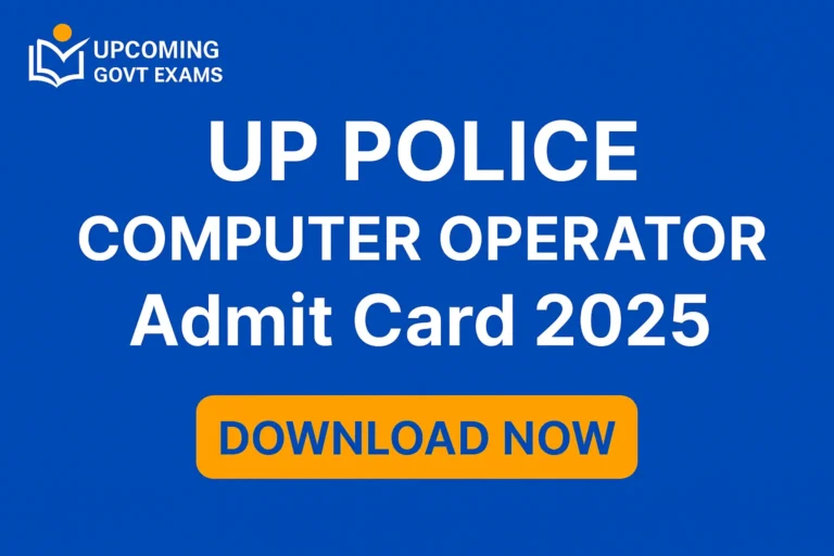UP Police Computer Operator Admit Card 2025