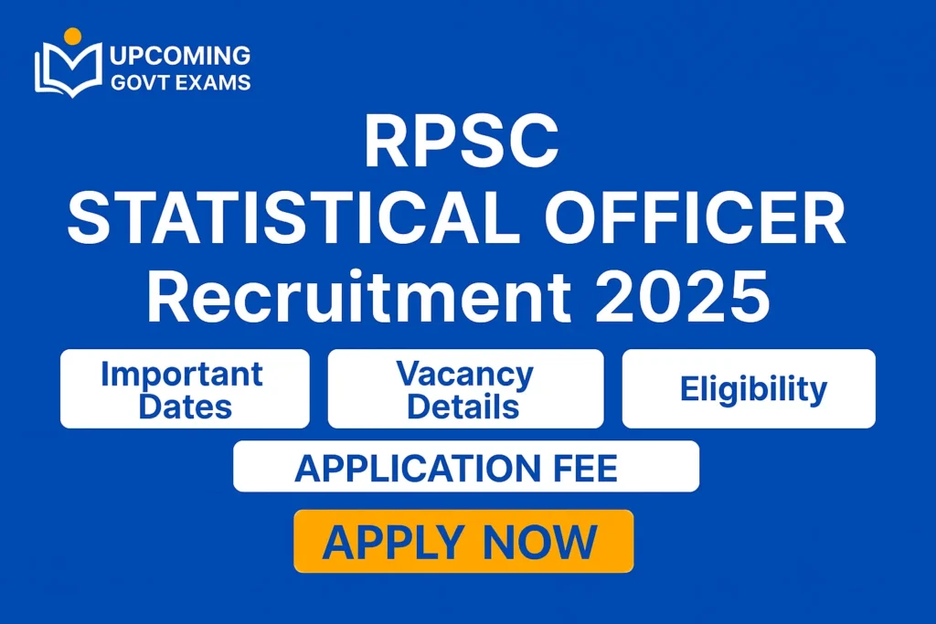 RPSC Statistical Officer Recruitment 2025