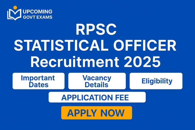 RPSC Statistical Officer Recruitment 2025