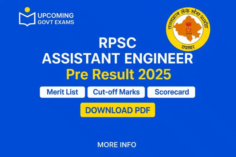 RPSC Assistant Engineer Pre Result 2025