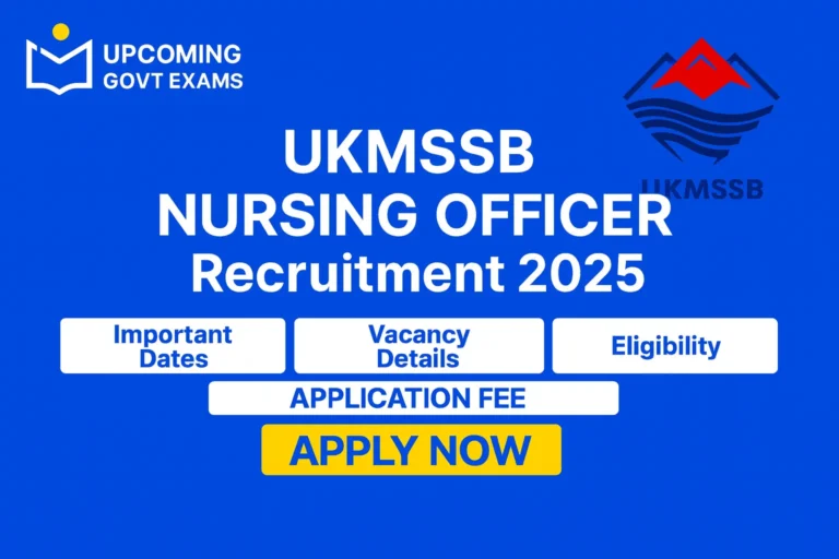 UKMSSB Nursing Officer Recruitment 2025