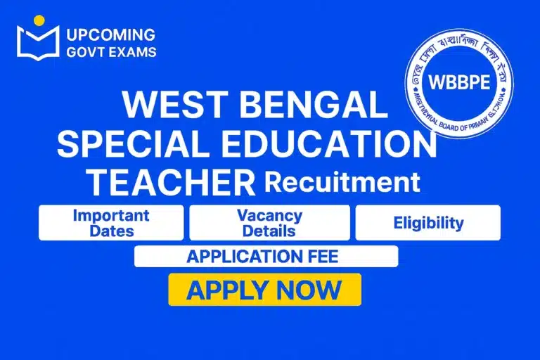 WB Special Education Teacher Recruitment 2025