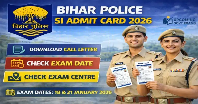 Bihar Police SI Prelims Admit Card 2026