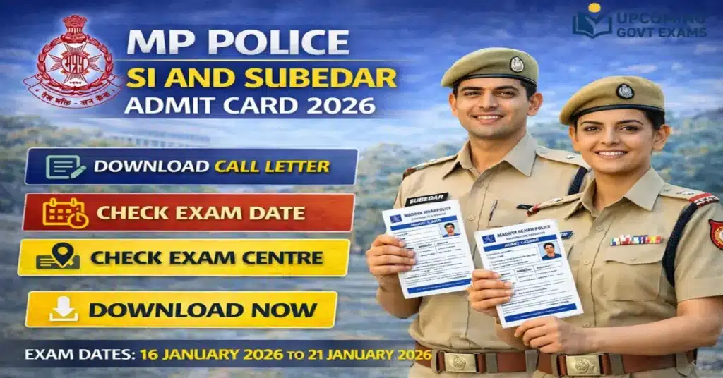 MP Police SI and Subedar Admit Card 2026