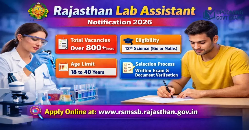 Rajasthan Lab Assistant Notification 2026