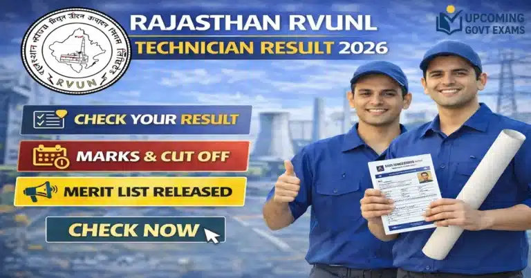 Rajasthan RVUNL Technician Result 2026